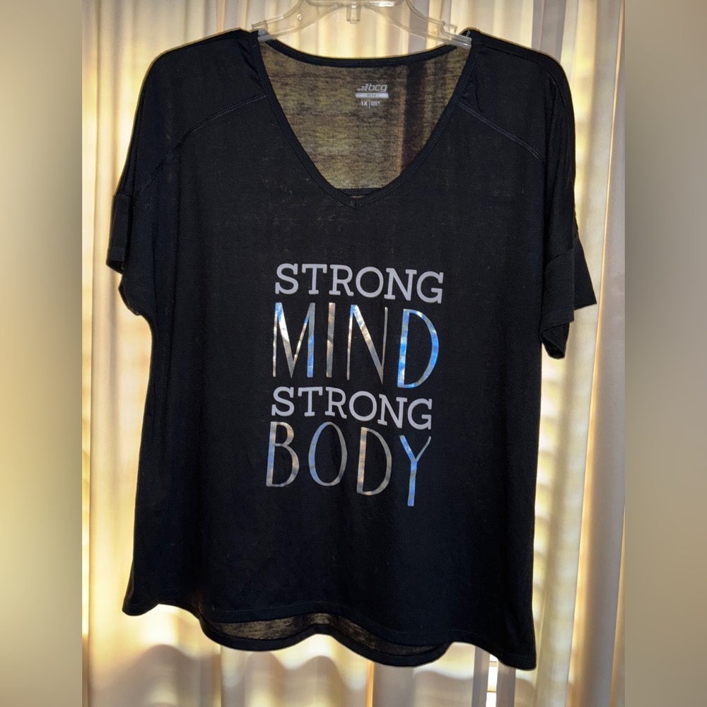 BCBG 1X top, Strong Mind, Strong Body